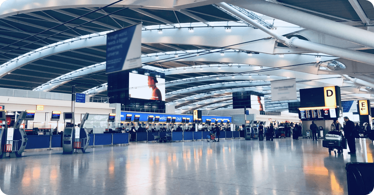 Heathrow Airport check-in counters