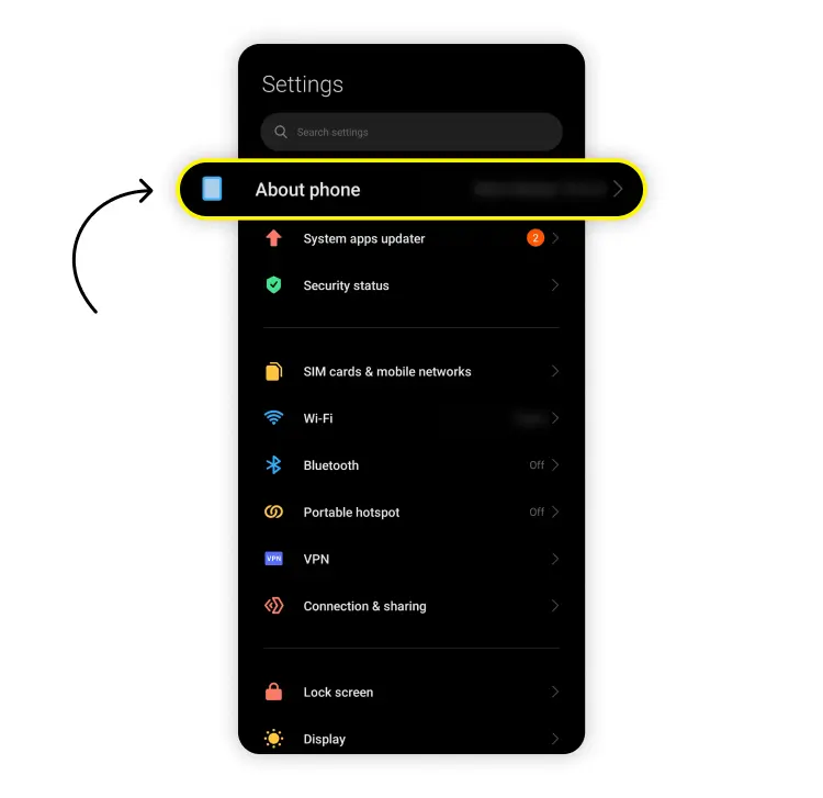 How to find the ICCID on an Android Step 2