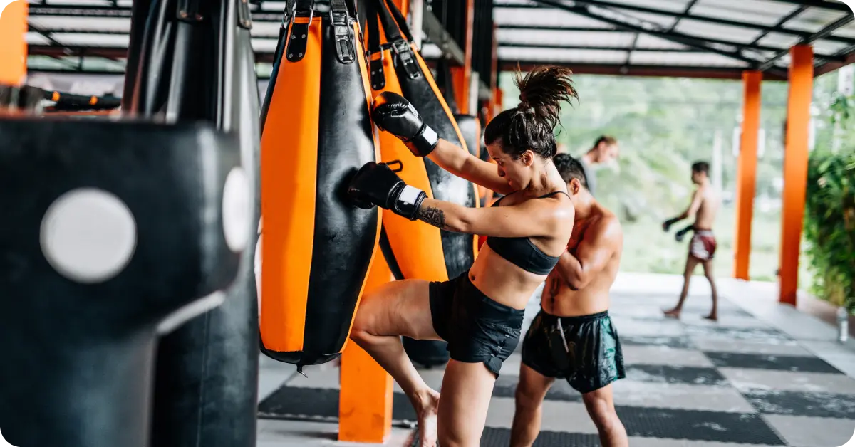 Muay Thai training in Thailand.