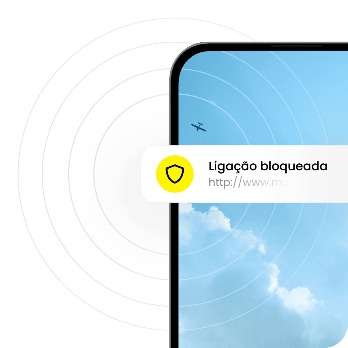 A funcionalidade de proteção Web do Saily ajuda a bloquear sites maliciosos.