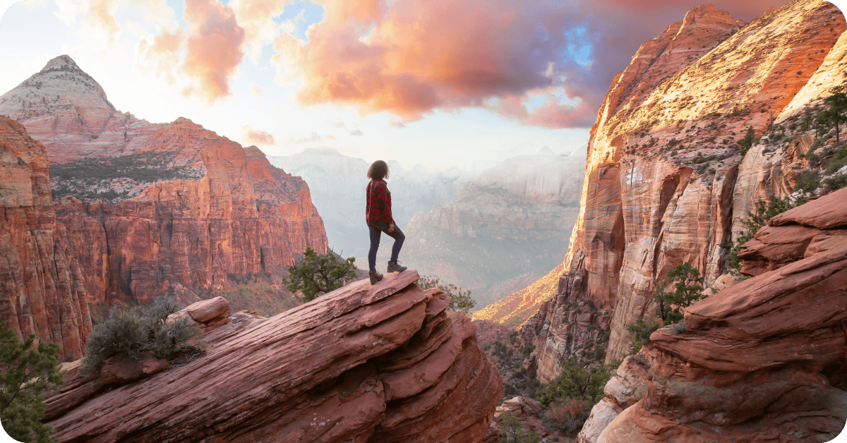 A view of Zion National Park in Utah