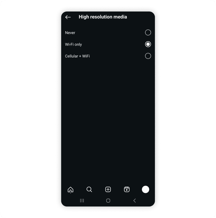 高品質アップロードと高解像度メディアを無効にする方法。ステップ2。
