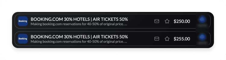 Dark web listing offering cheaper hotel stays for sale.