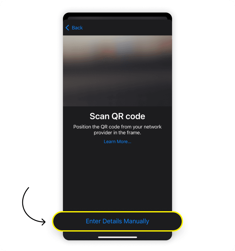 Manually installing an eSIM on your iPhone: Step 3