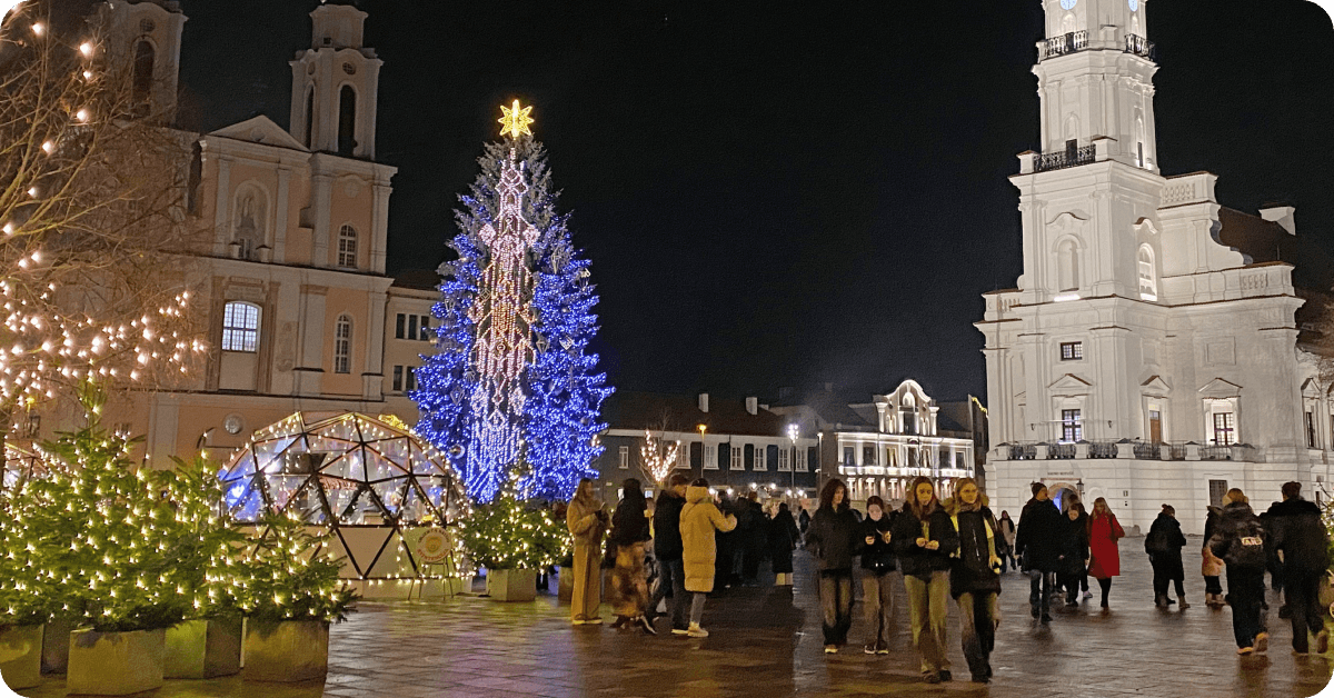 The 2025 Christmas market in Kaunas, Lithuania.
