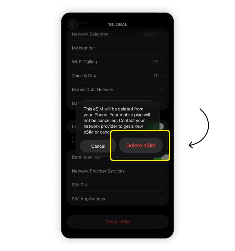 How to reset an eSIM on iPhone: Step 5