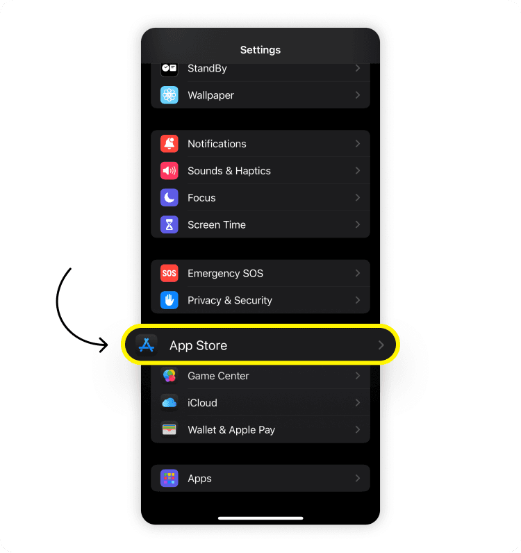 How to turn off automatic downloads and updates: step 1