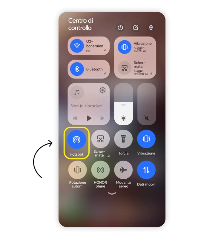 attiva/disattiva l'hotspot