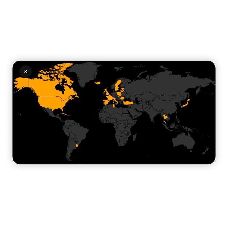 A screenshot of a map from the been app.