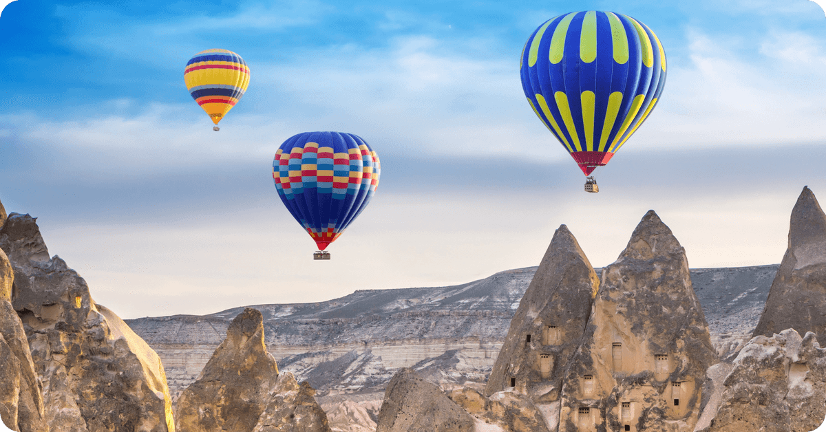 Hot air balloon ride in Cappadocia.