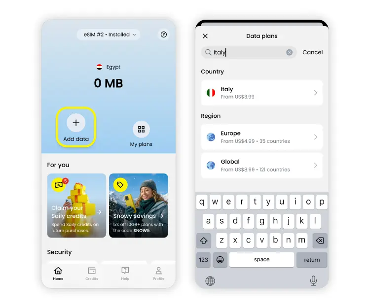 How to activate an eSIM plan on your iPhone 16 via the Saily app: Step 2