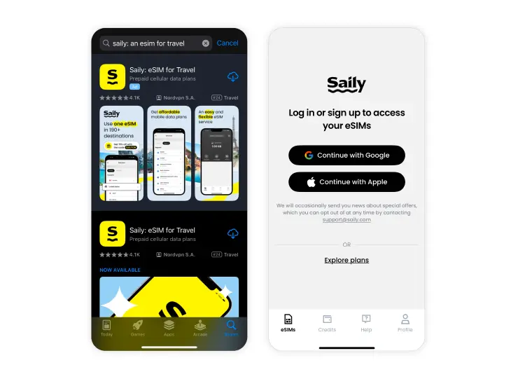 Installing an eSIM on your iPhone from the Saily eSIM app: Step 1