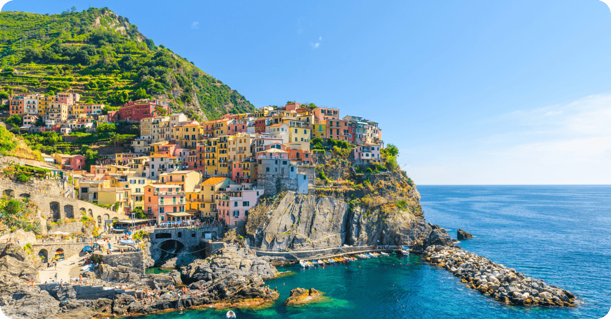 Cinque Terre, Italy in the summer.