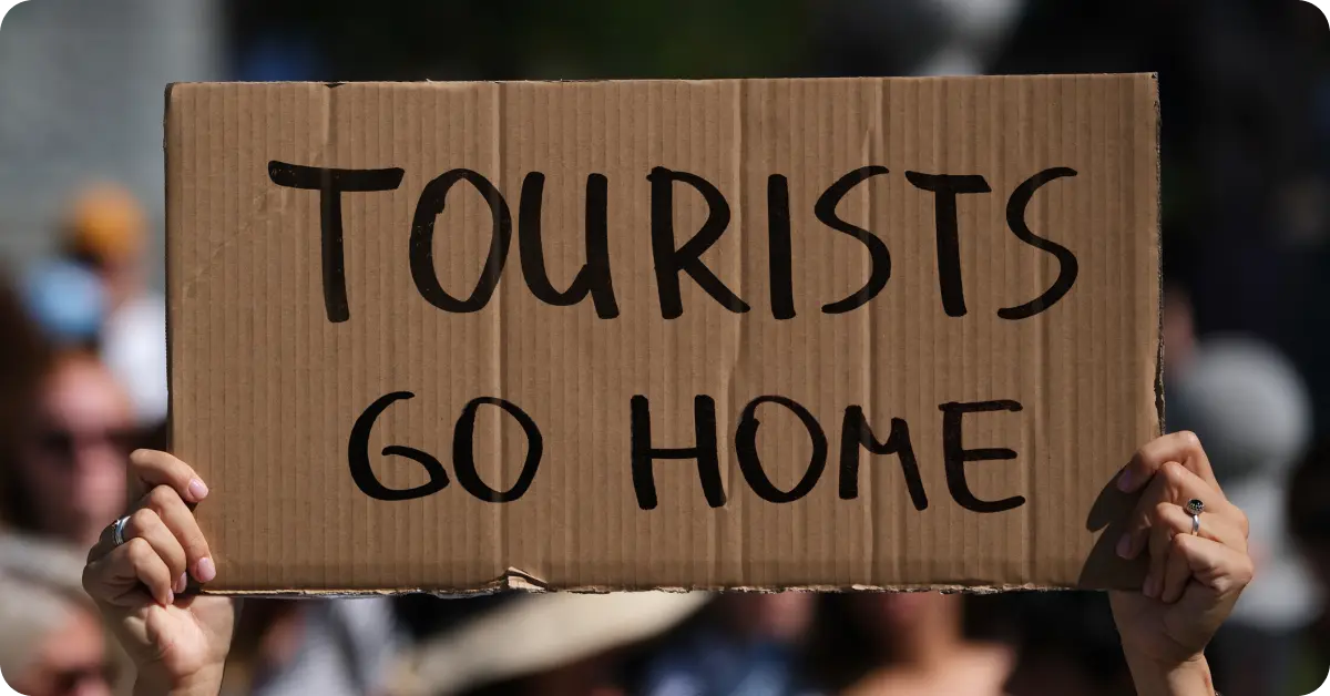 Anti-tourism protests in Barcelona.