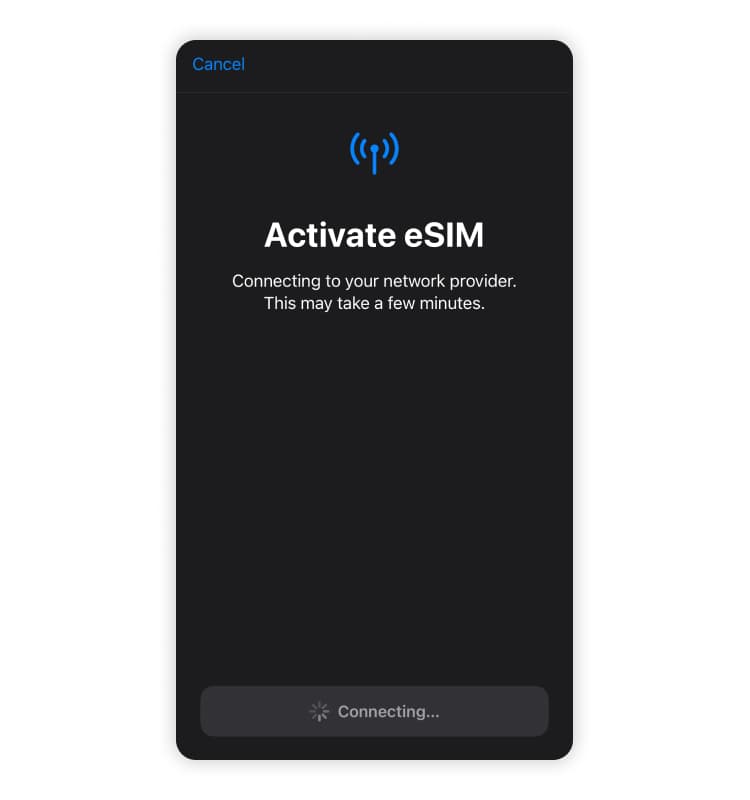 Activate eSIM on Iphone 3
