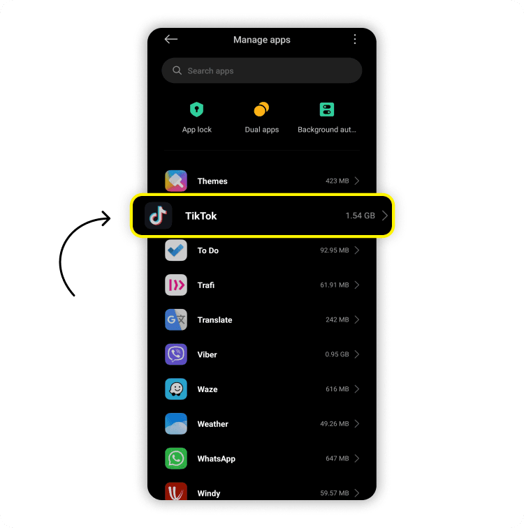 How to check TikTok data usage on Android devices: Step 4