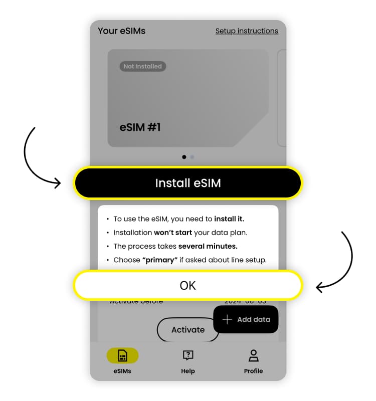 Activate eSIM on Iphone 1