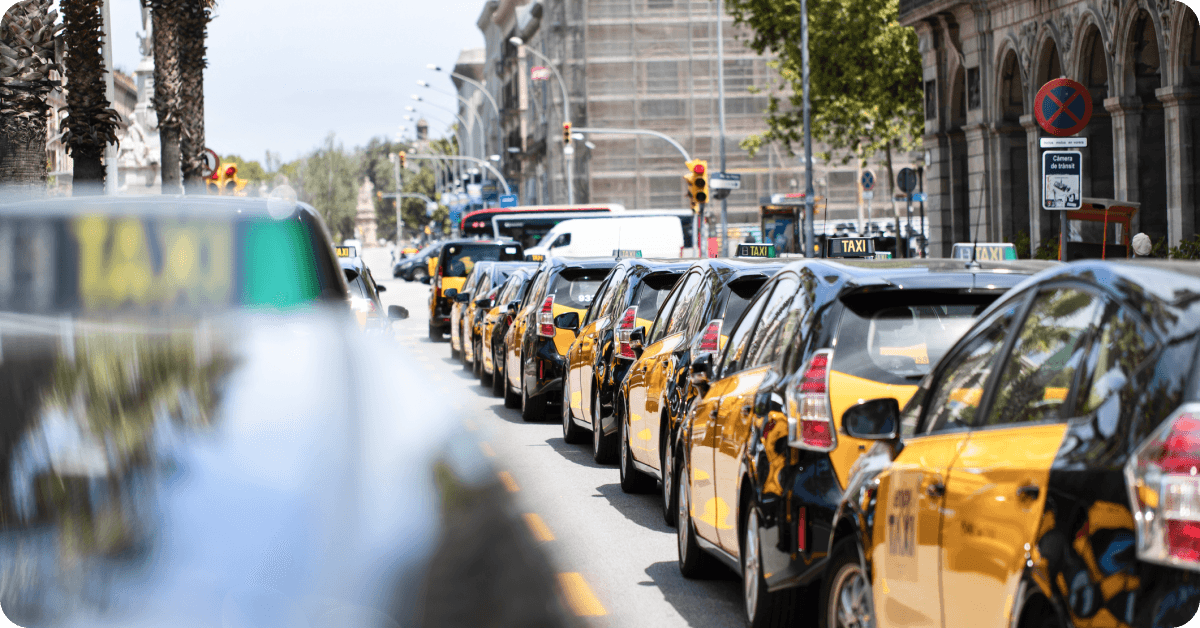 Taxi in Barcelona.