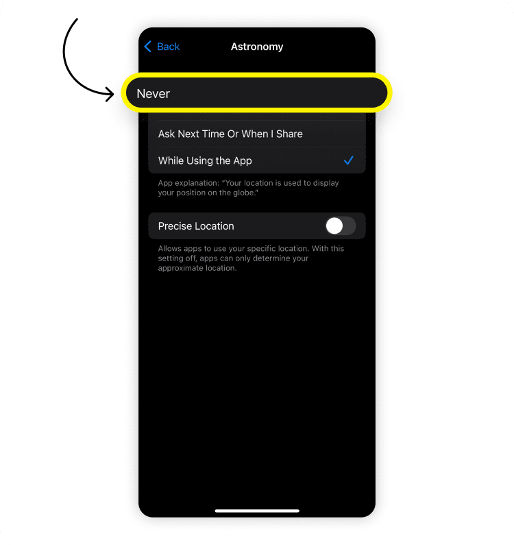 How to limit location services: step 4