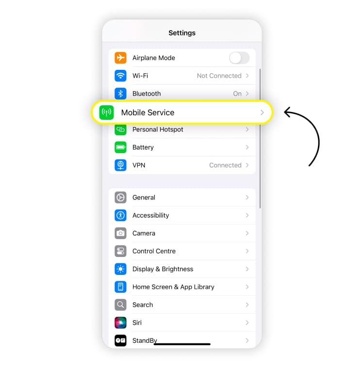 check information on sim iphone: step 4
