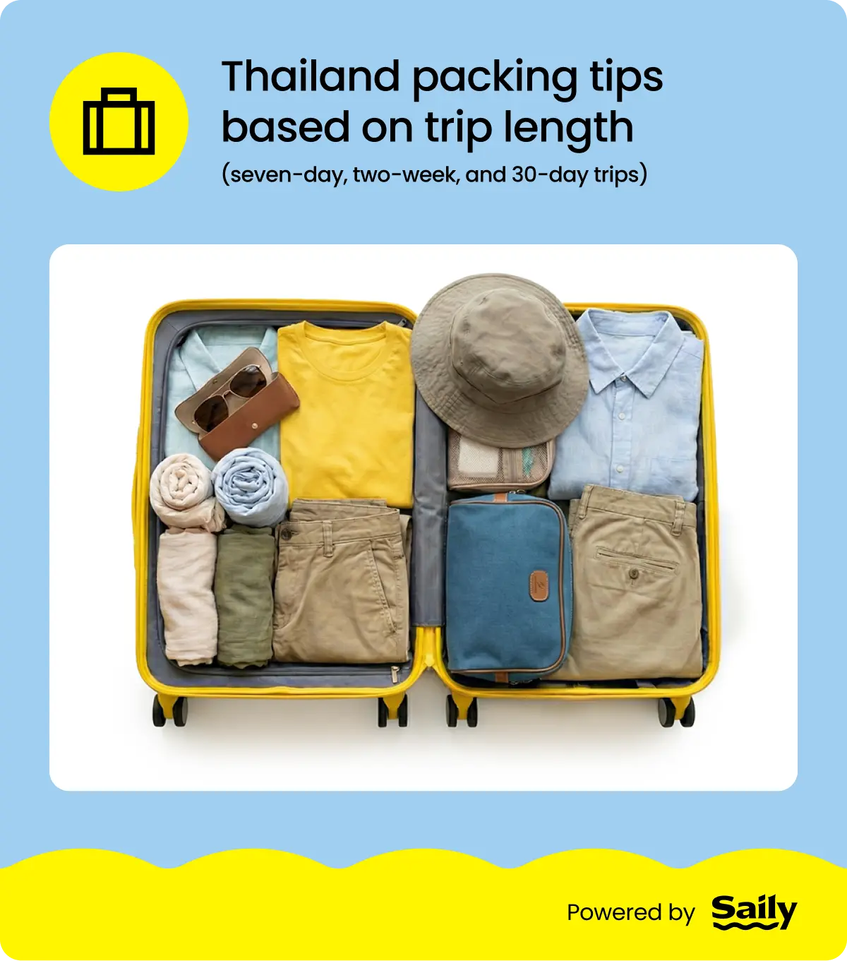 Thailand packing tips based on trip length.