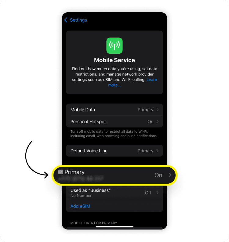 How to enable low data mode: step 2