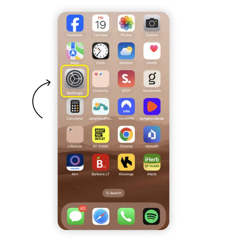 How to turn data roaming on or off on an iPhone 1: Open Settings