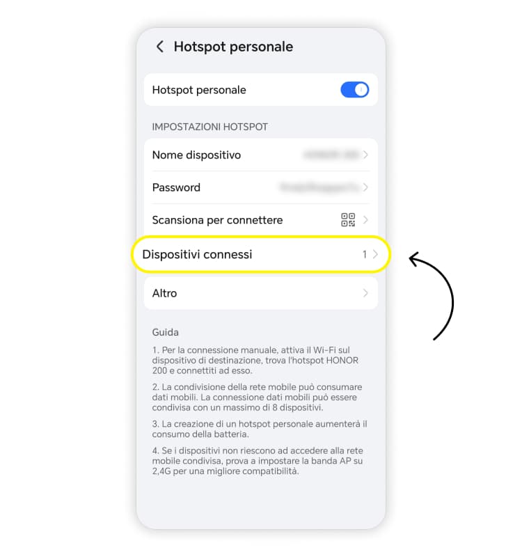 controlla i dispositivi collegati: passaggio 3