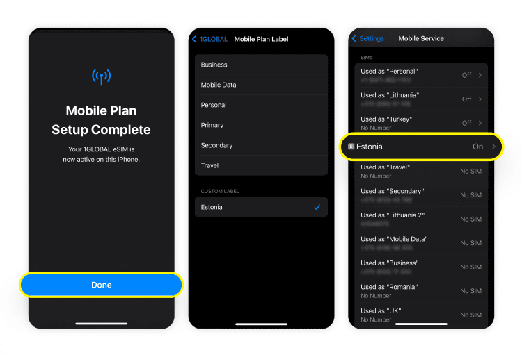 Installing an eSIM on your iPhone from the Saily eSIM app: Step 6