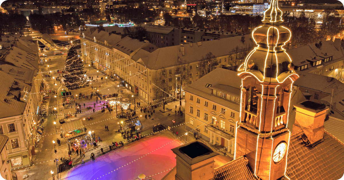 The Christmas market in Tartu, Estonia.