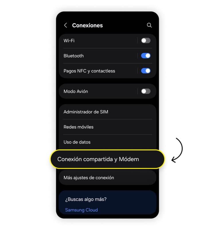 Compartir datos móviles mediante un punto de acceso wifi en Android: Paso 2.2