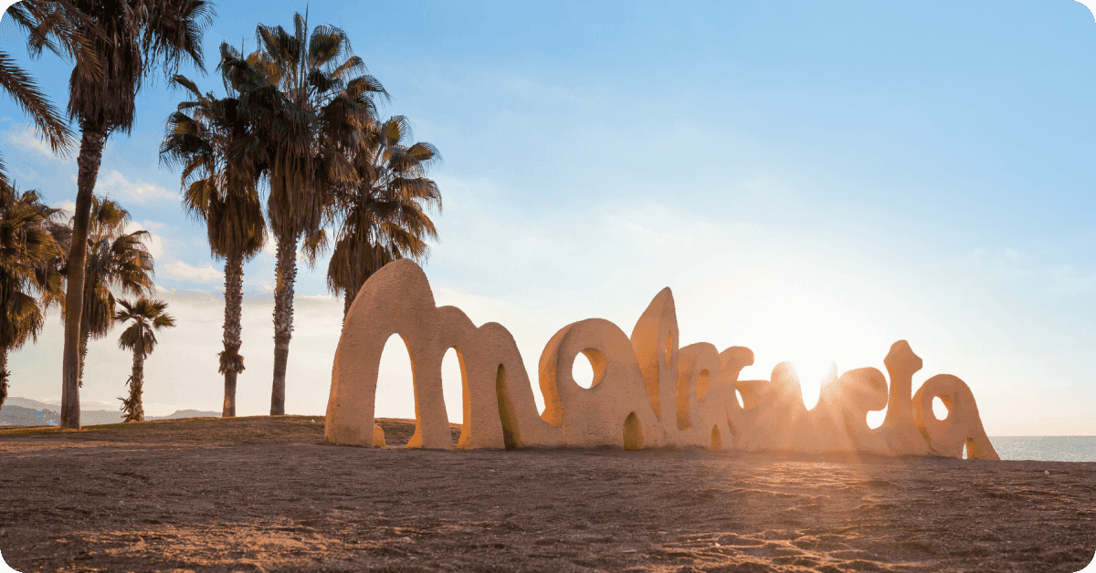 La Malaguete beach sign
