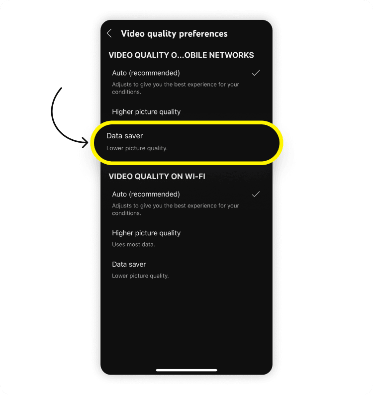 How to reduce YouTube video quality to reduce data usage: step 3