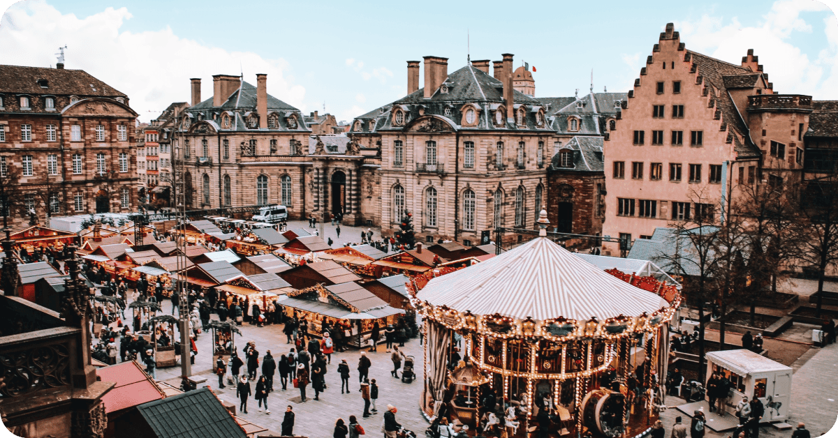 The Advent Basilica Christmas Fair in Budapest, Hungary.