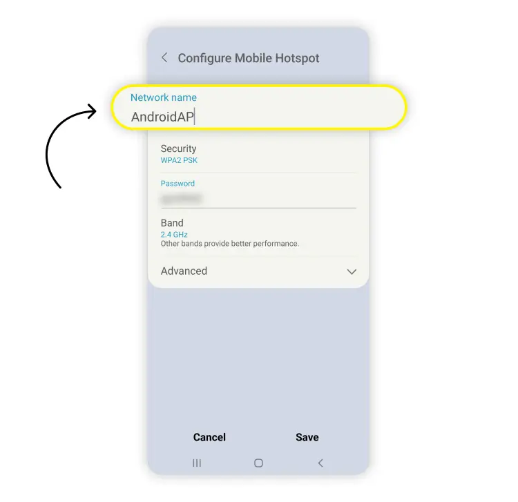change hotspot password: step 5