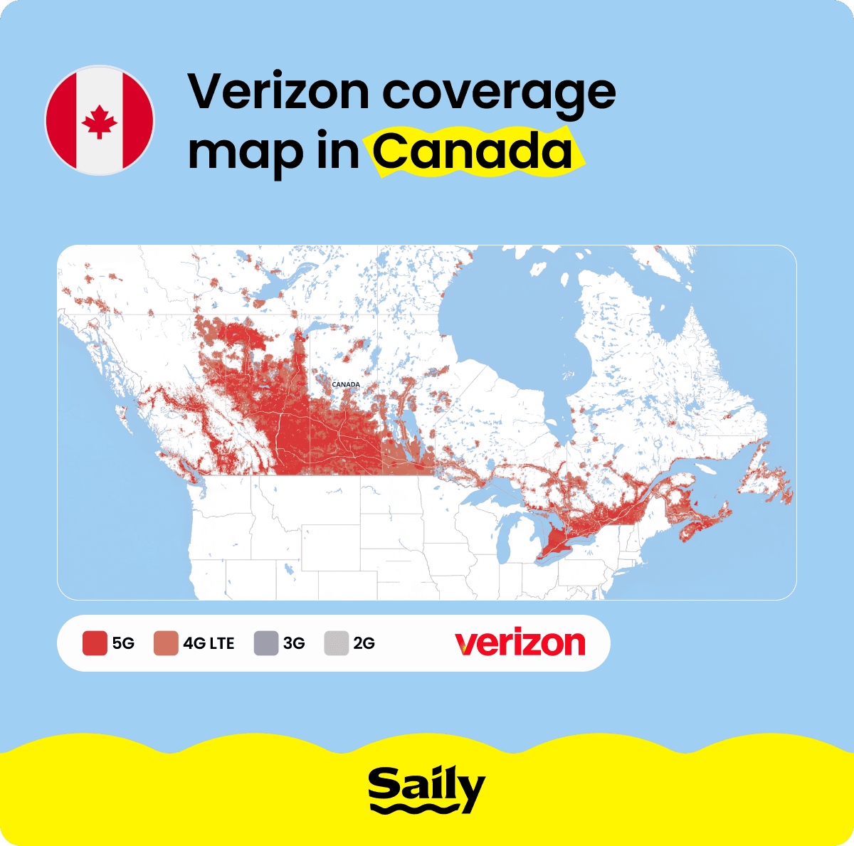 Coverage Map Canada Does Verizon work in Canada? Coverage in 2026 | Saily